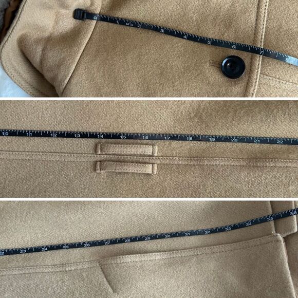 Burberry Camel Wool Coat Trench with Removable Collar and Belt - Picture 11 of 13